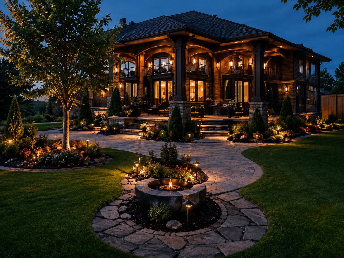 Landscape lighting around a home